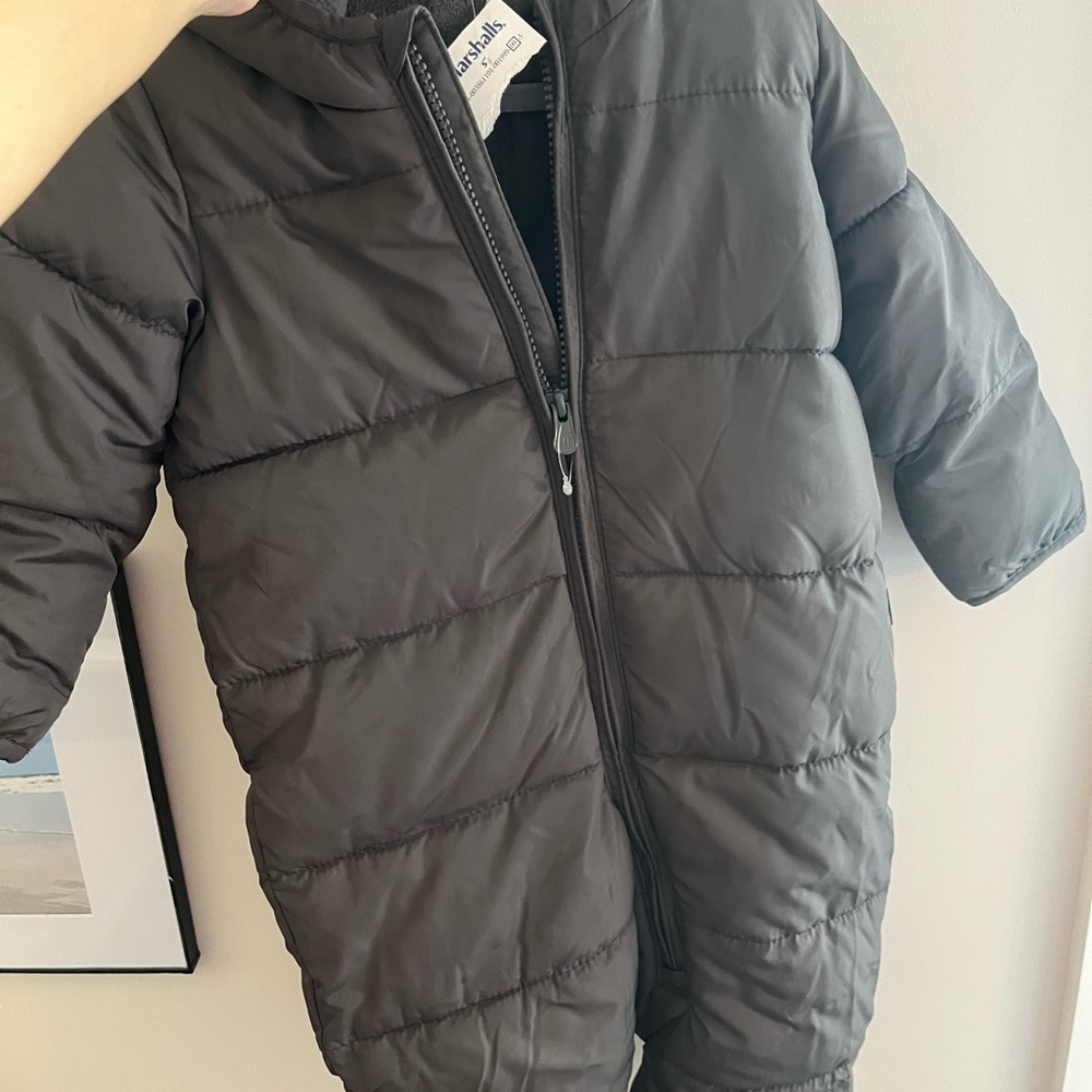 GAP Charcoal Hooded Puffer Jacket - Picture 1 of 7